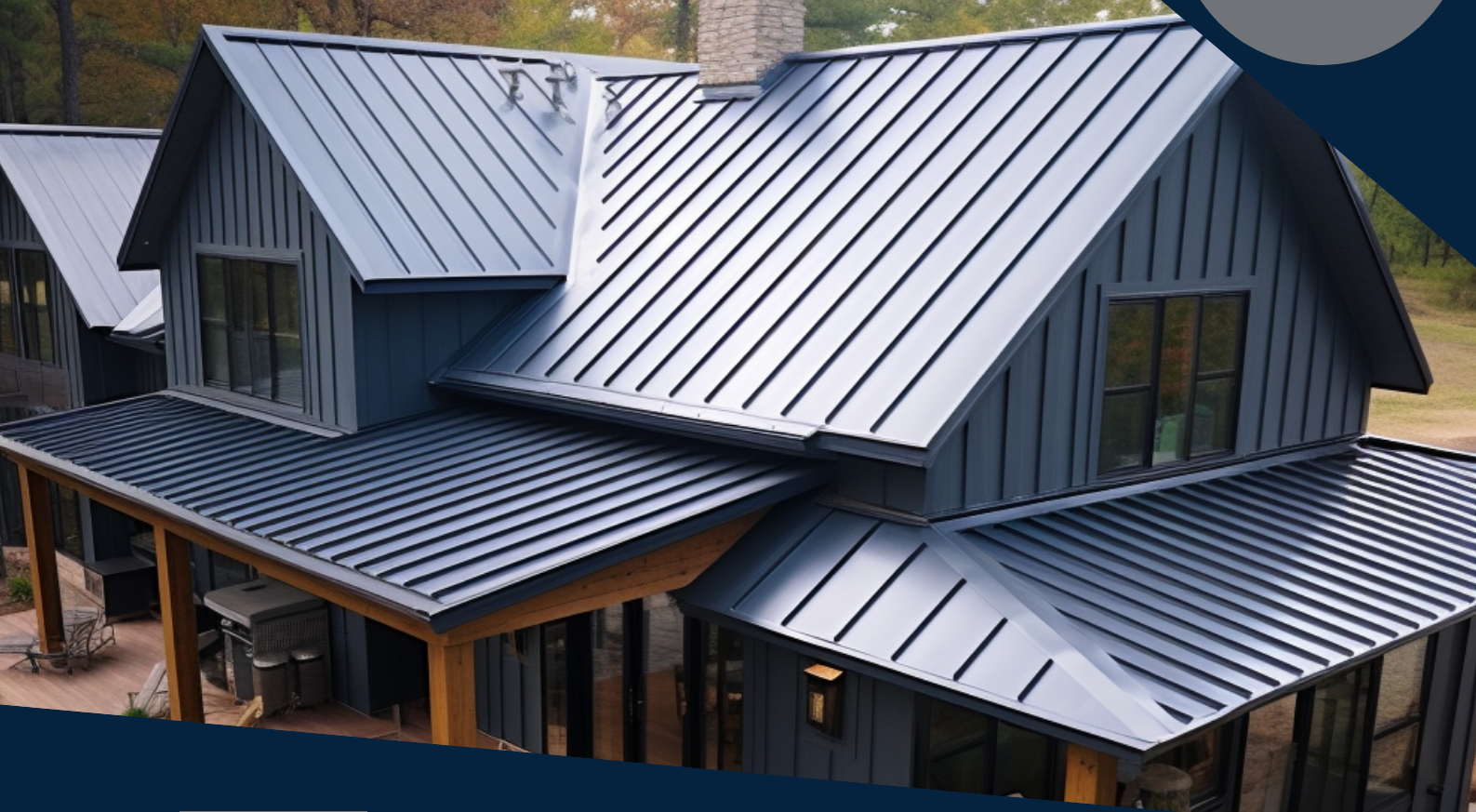 A house with a standing seam metal roof