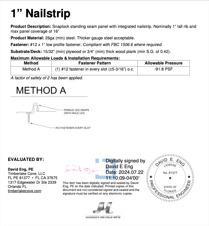 A sheet of paper with a picture of a nail strip on it.
