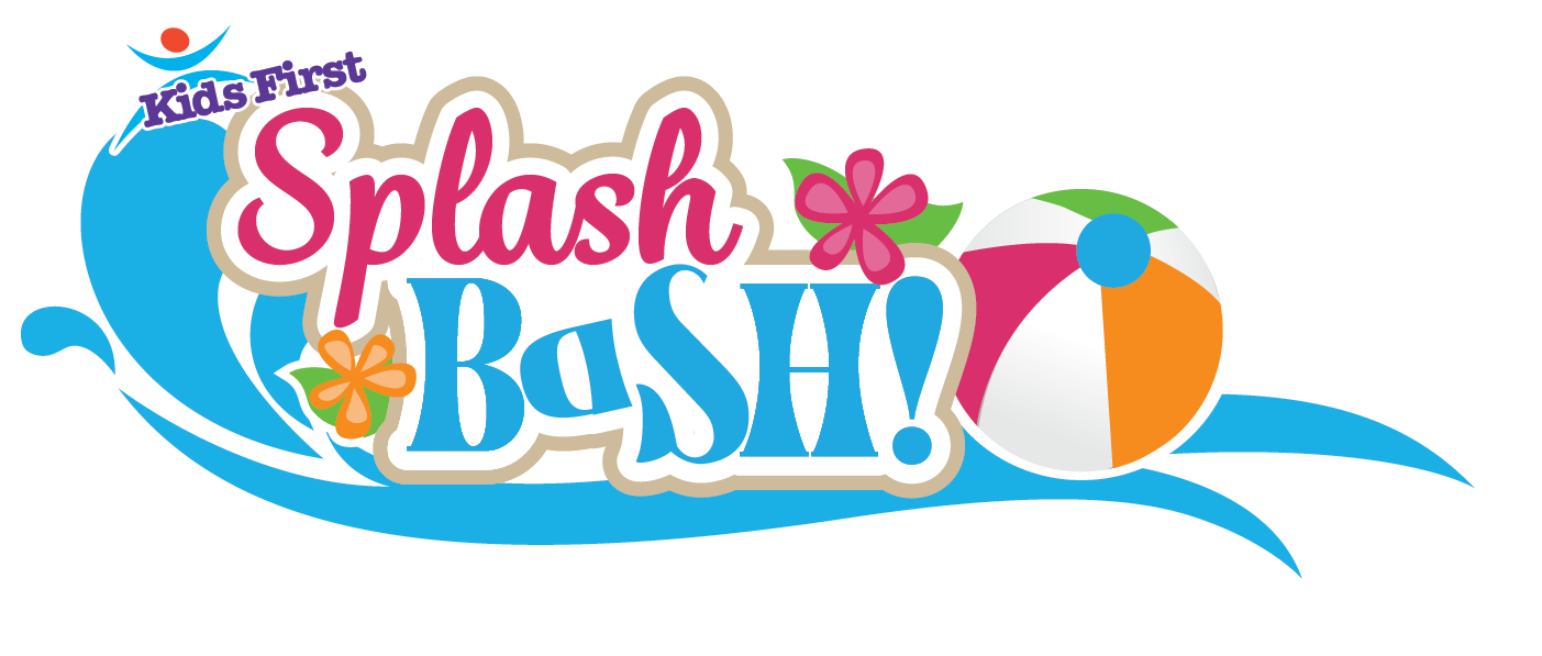 Splash Bash! logo with colorful wave, flowers, and beach ball
