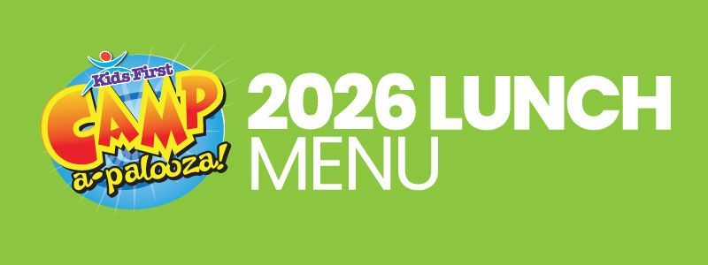 Camp Appaloosa logo beside “2026 Lunch Menu” in white on a green background