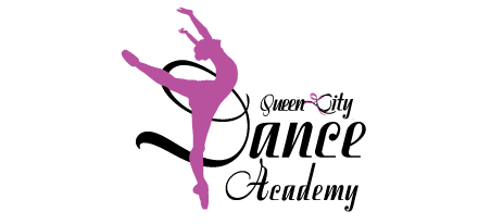 Purple silhouette of a ballerina in a dance pose with the words 