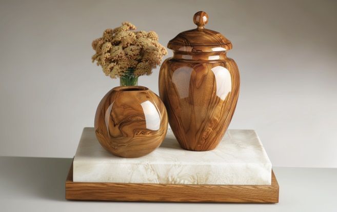 Wooden Cremation Urn Display Indian Rocks Beach