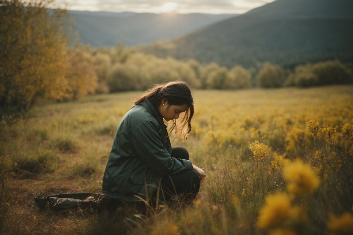 Woman Mourning Indian Rocks Beach Cremation Field