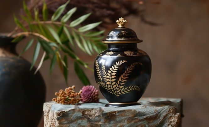 Elegant Black Urn Indian Rocks Beach Cremation