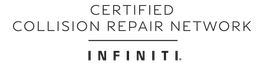 The logo for the certified collision repair network infiniti