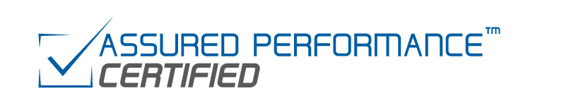 A logo that says ' assured performance certified ' on it