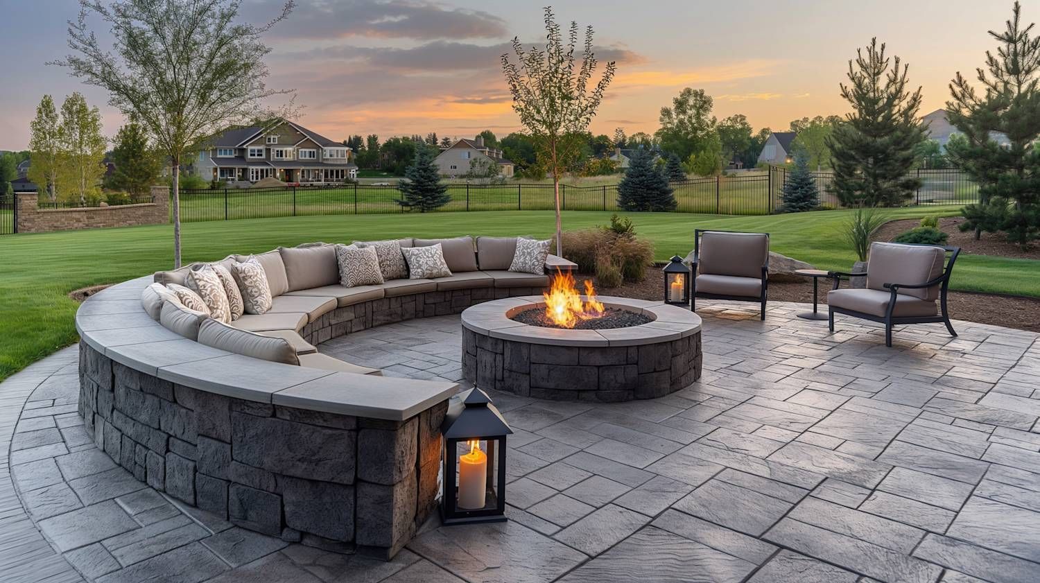 Stamped concrete patio installed by Pepper Pike concrete contractors
