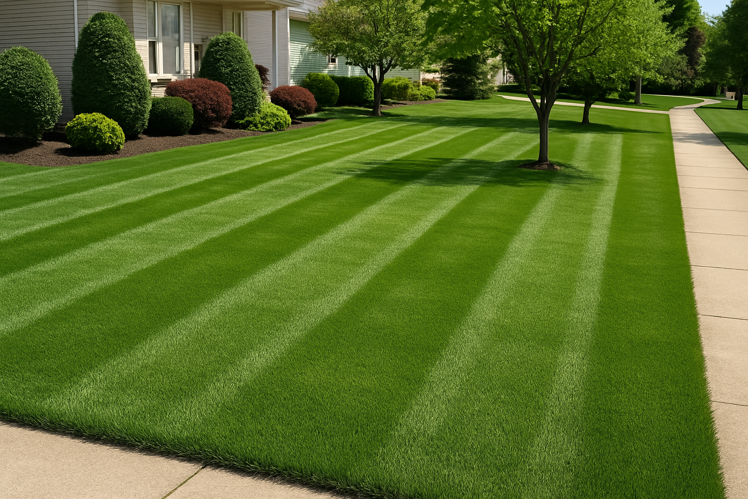 Freshly mowed lawn in Solon