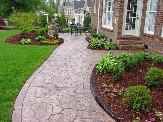 decorative concrete pathway in Aurora