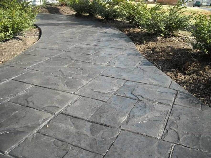 stamped concrete walkway