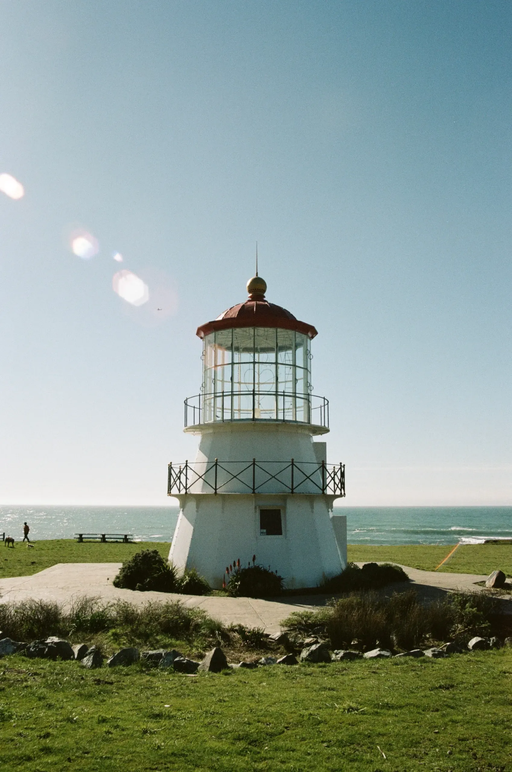 A film photograph of the Cape Mendocino lighthouse in California