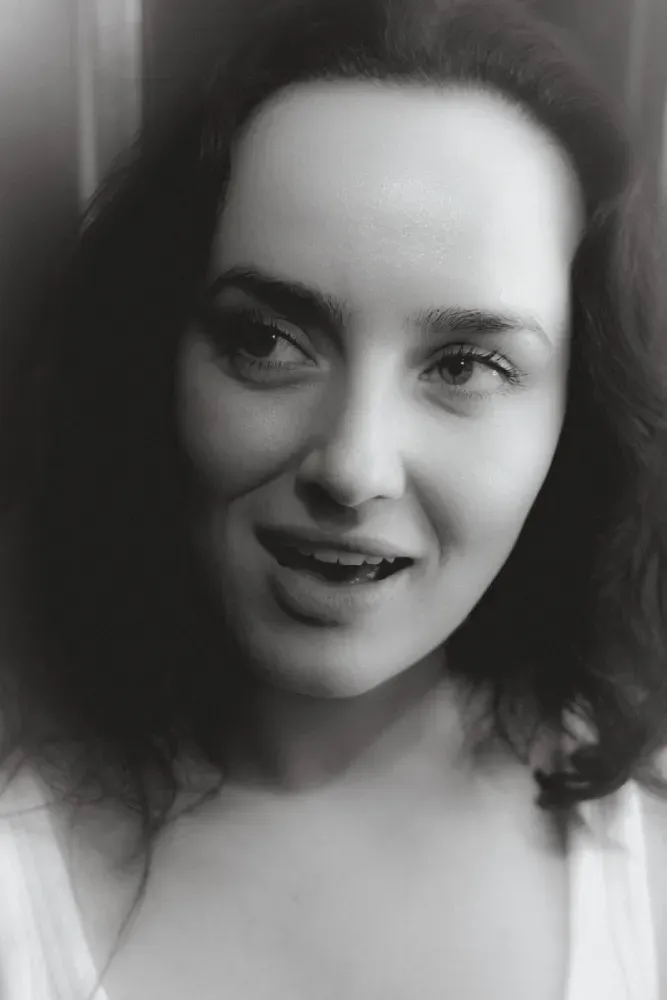 Black and white portrait of artist Charlee Remitz
