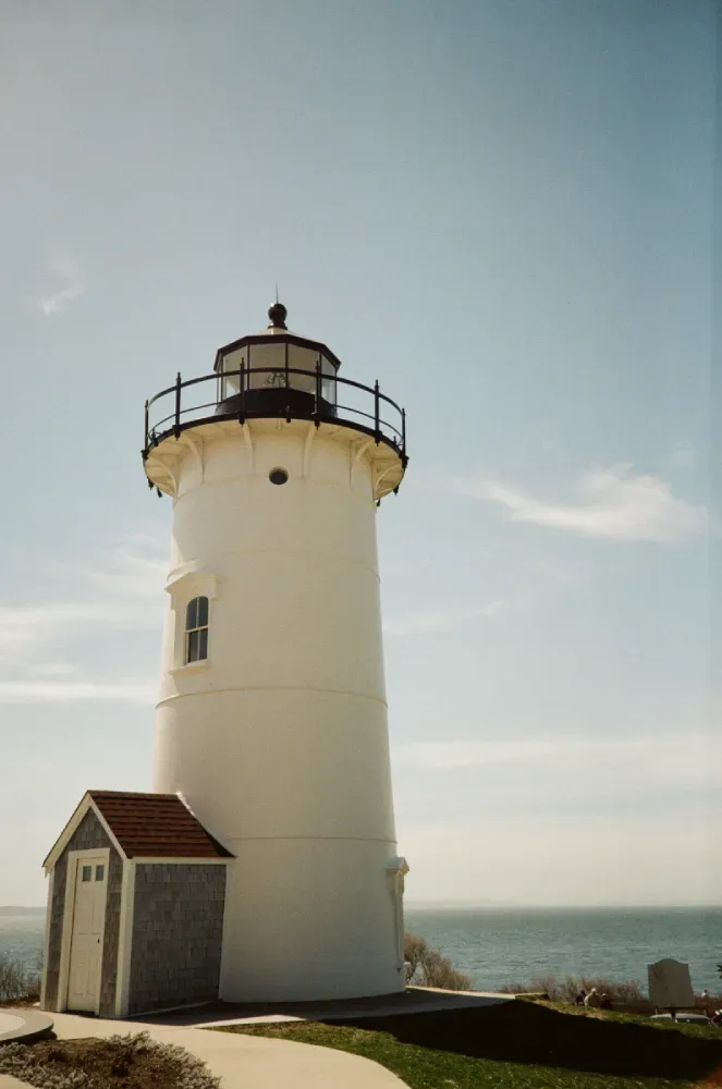 A film photograph of the Nobska lighthouse in Massachusetts