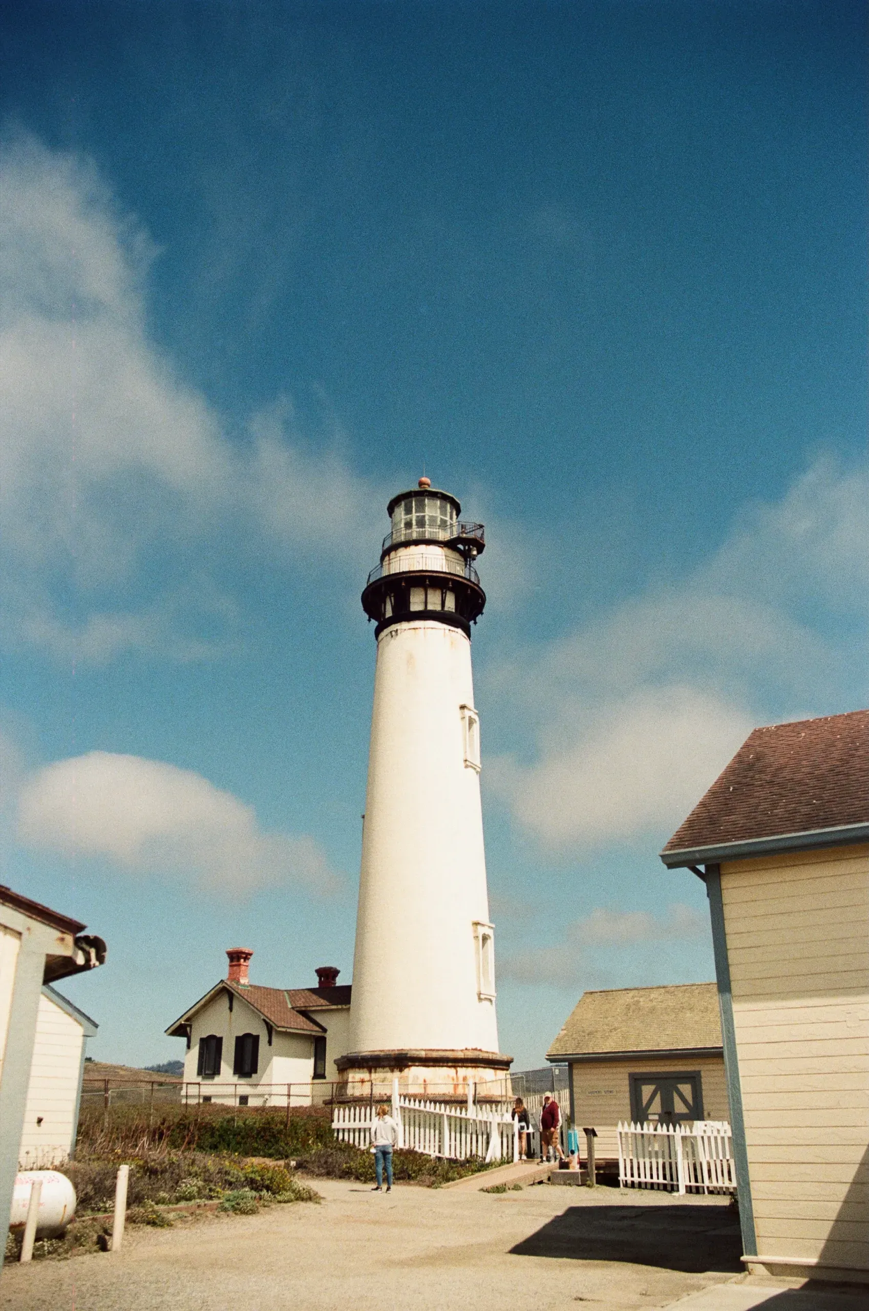 A film photograph of the Pigeon Point lighthouse in California