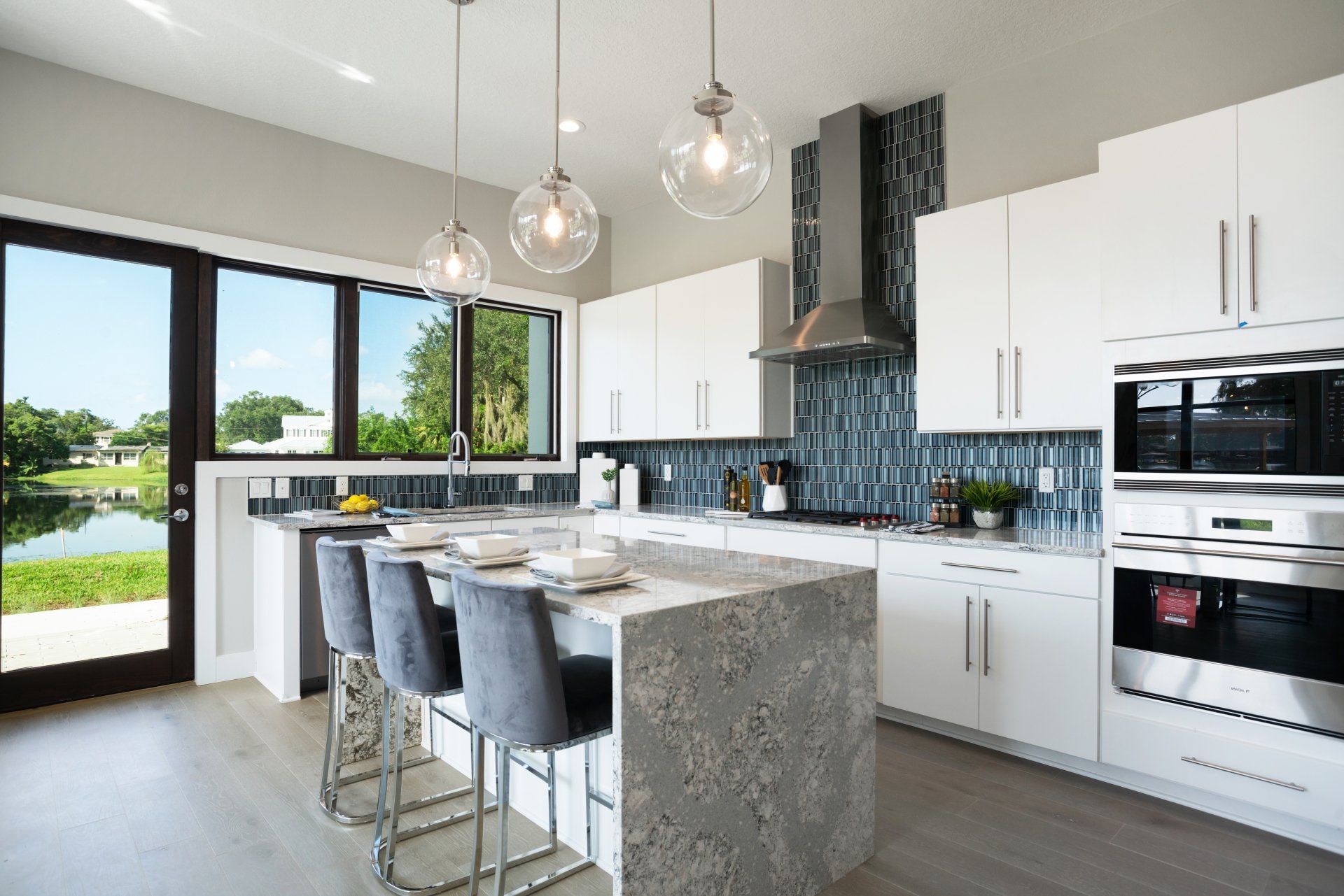 City Place townhome living and dining area with modern furnishings and natural light.