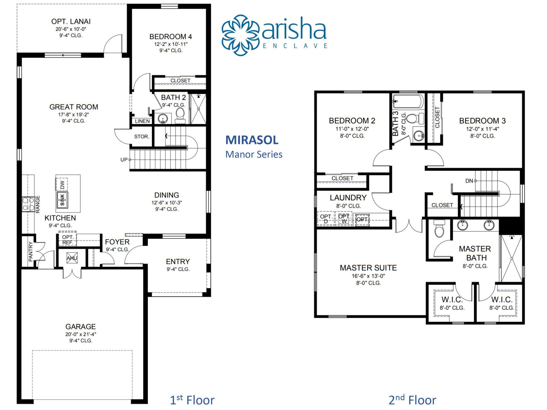 Arisha Enclave alternative floorplan layout for single-family home with garage