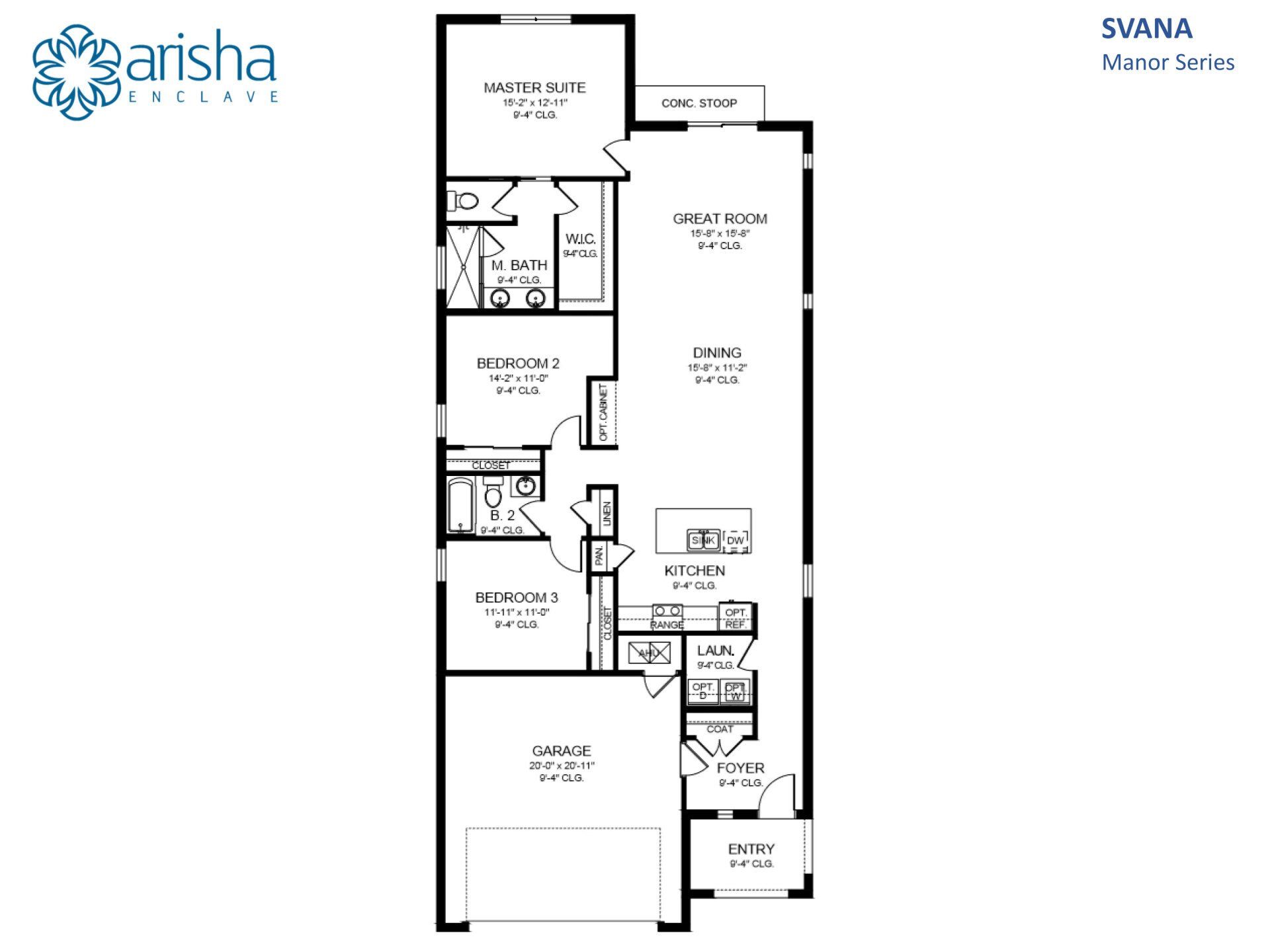 Arisha Enclave schematic floorplan of single-family residence