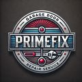 A logo for primefix garage door repair service