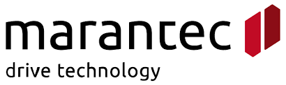 The logo for marantec drive technology is black and red on a white background.