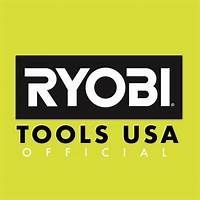 Ryobi tools usa official logo on a yellow background.
