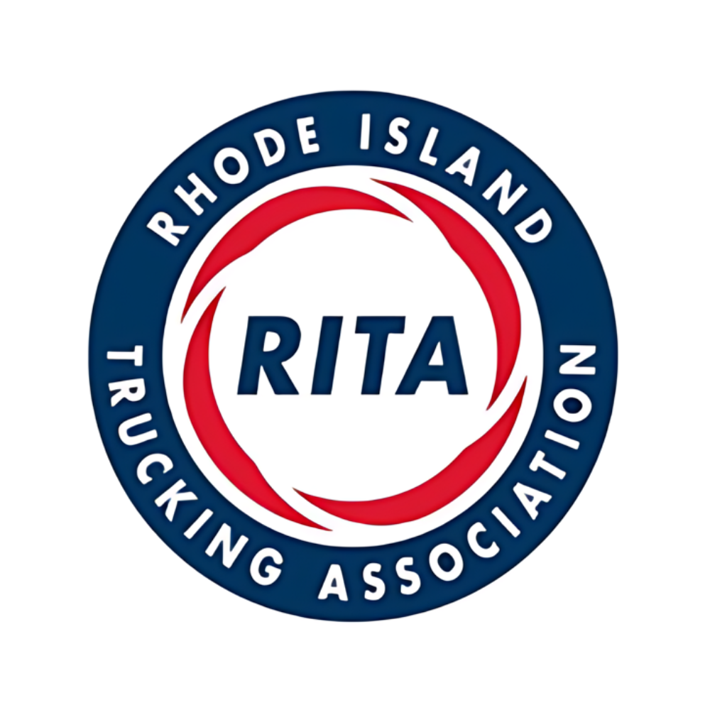 Rhode Island Trucking Association circular logo with blue, red, and white RITA initials