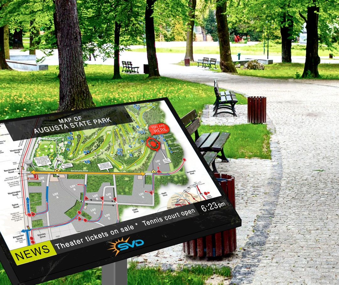 digital sign in park area