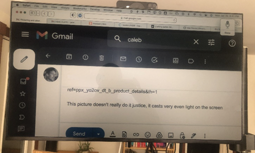 rE Monitor indoor lighting setup (image provided by customer)