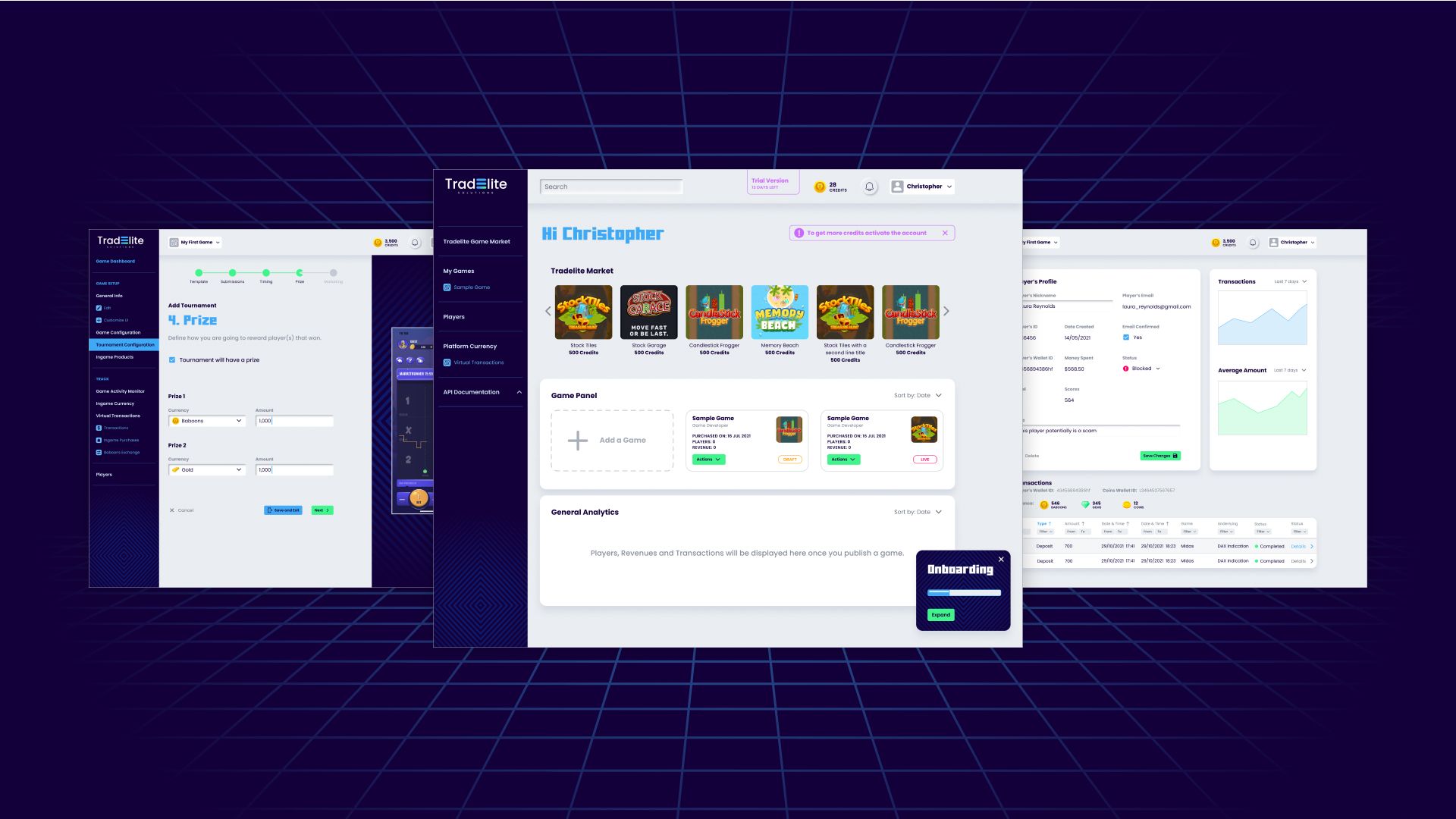 a bunch of computer screens are displayed on a purple background .