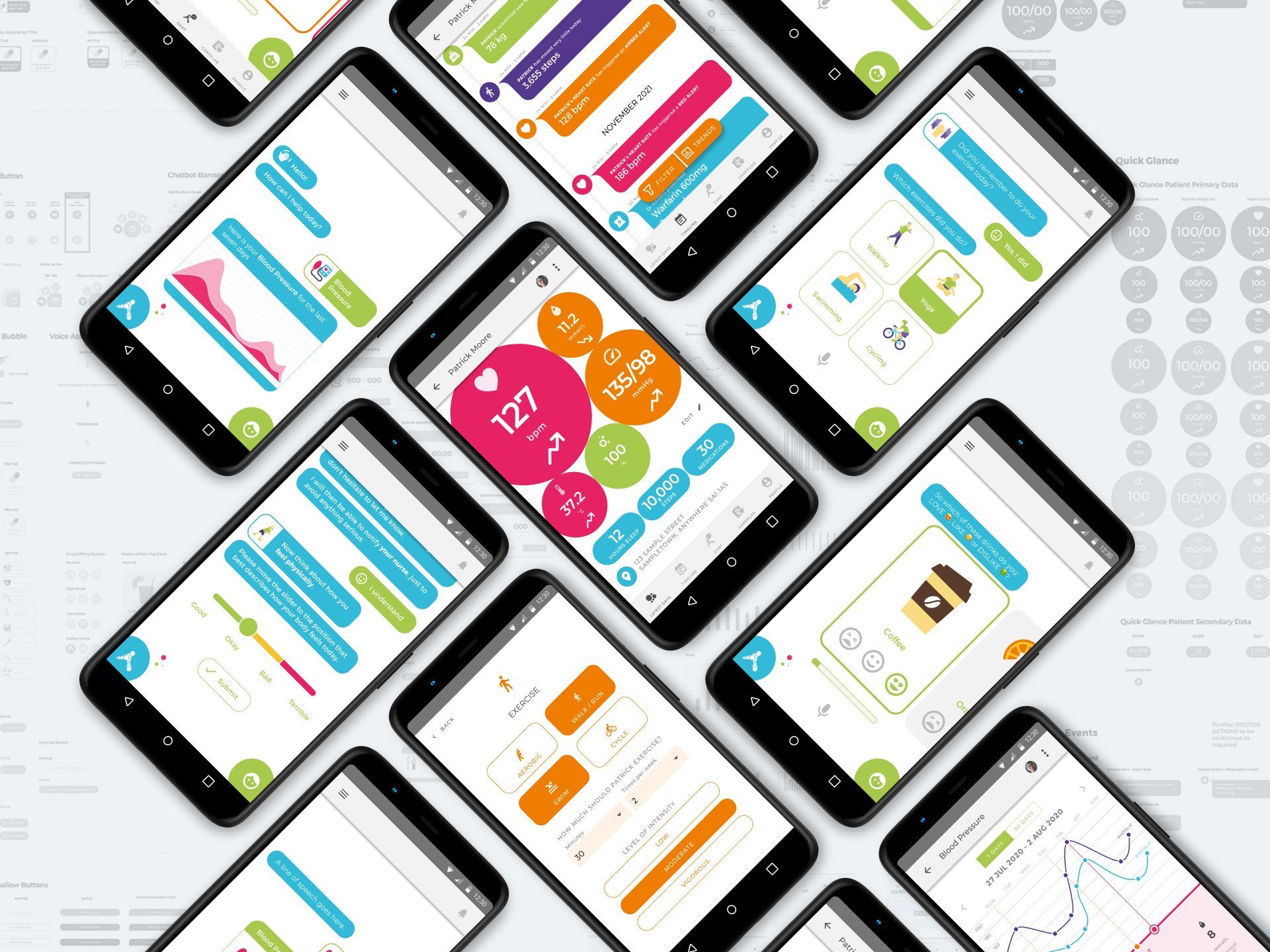 UX design examples of Inavya Ventures' AVATR chatbot app. © The Animo Group Ltd.