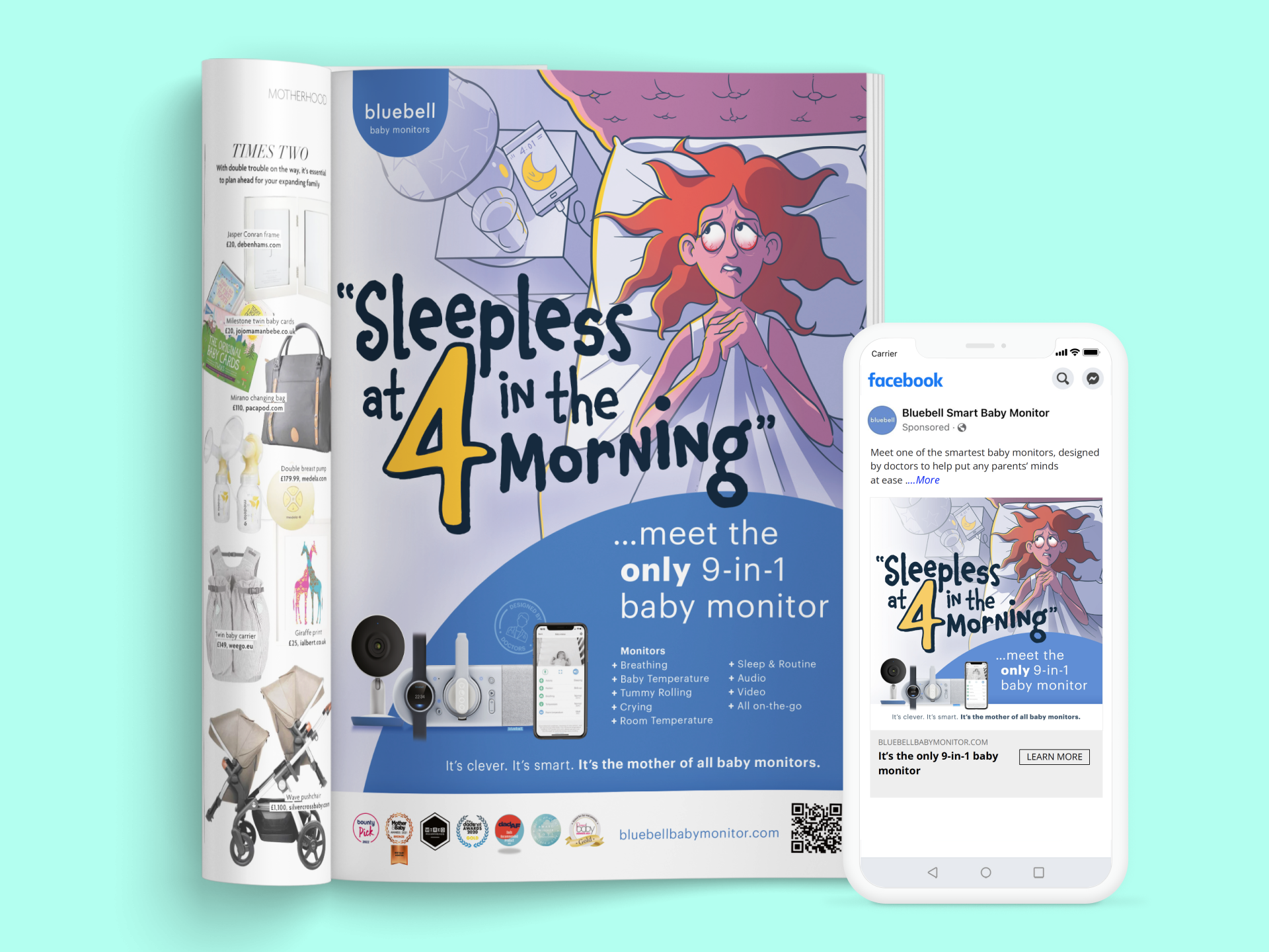Bluebell Baby Monitors Key Campaign Illustration
