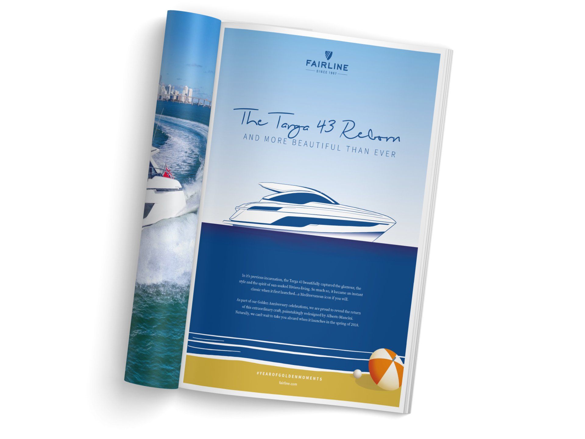 A magazine with a picture of a boat on the cover