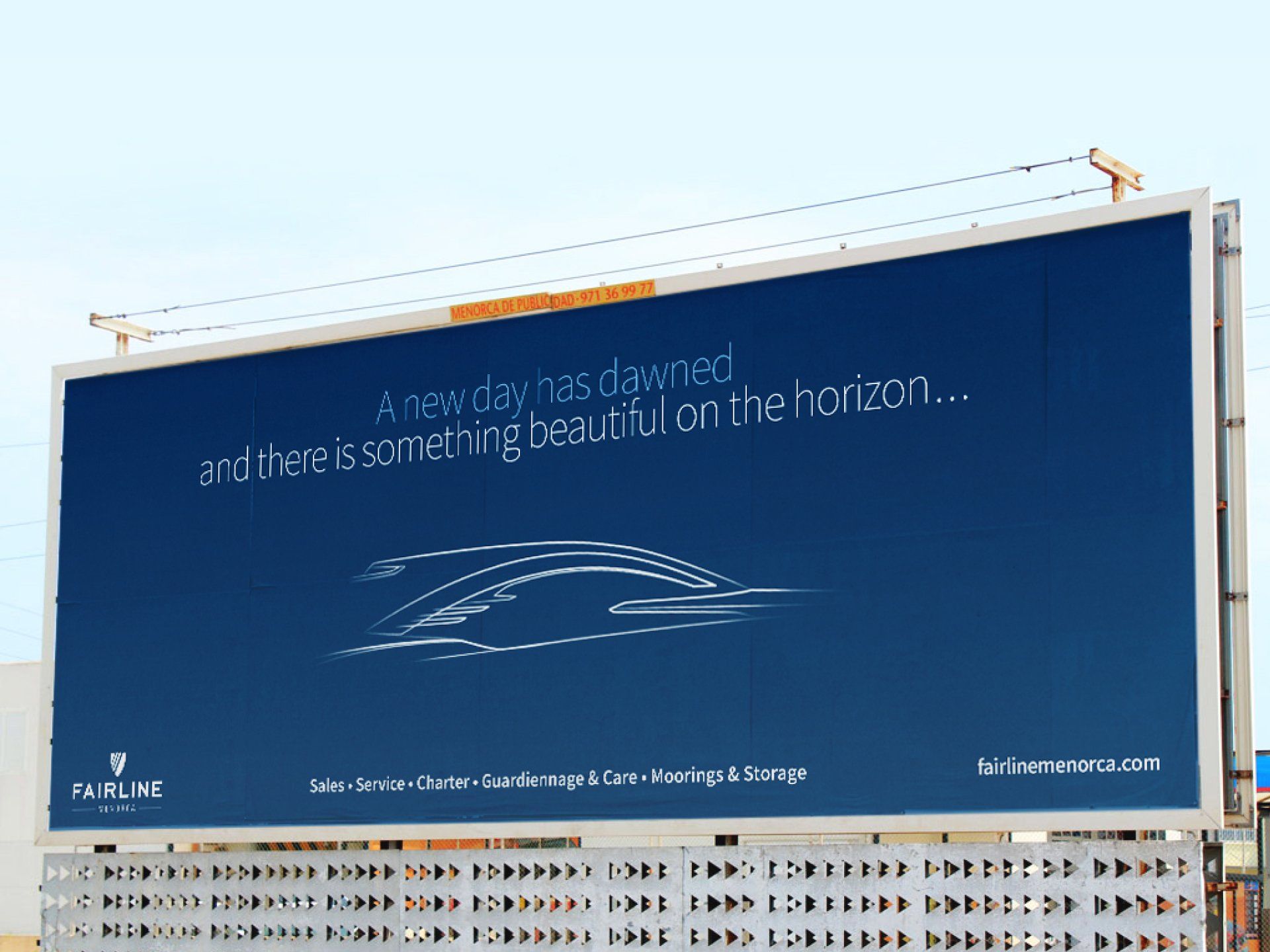 A billboard that says a new device is scanning and there is something beautiful in the horizon