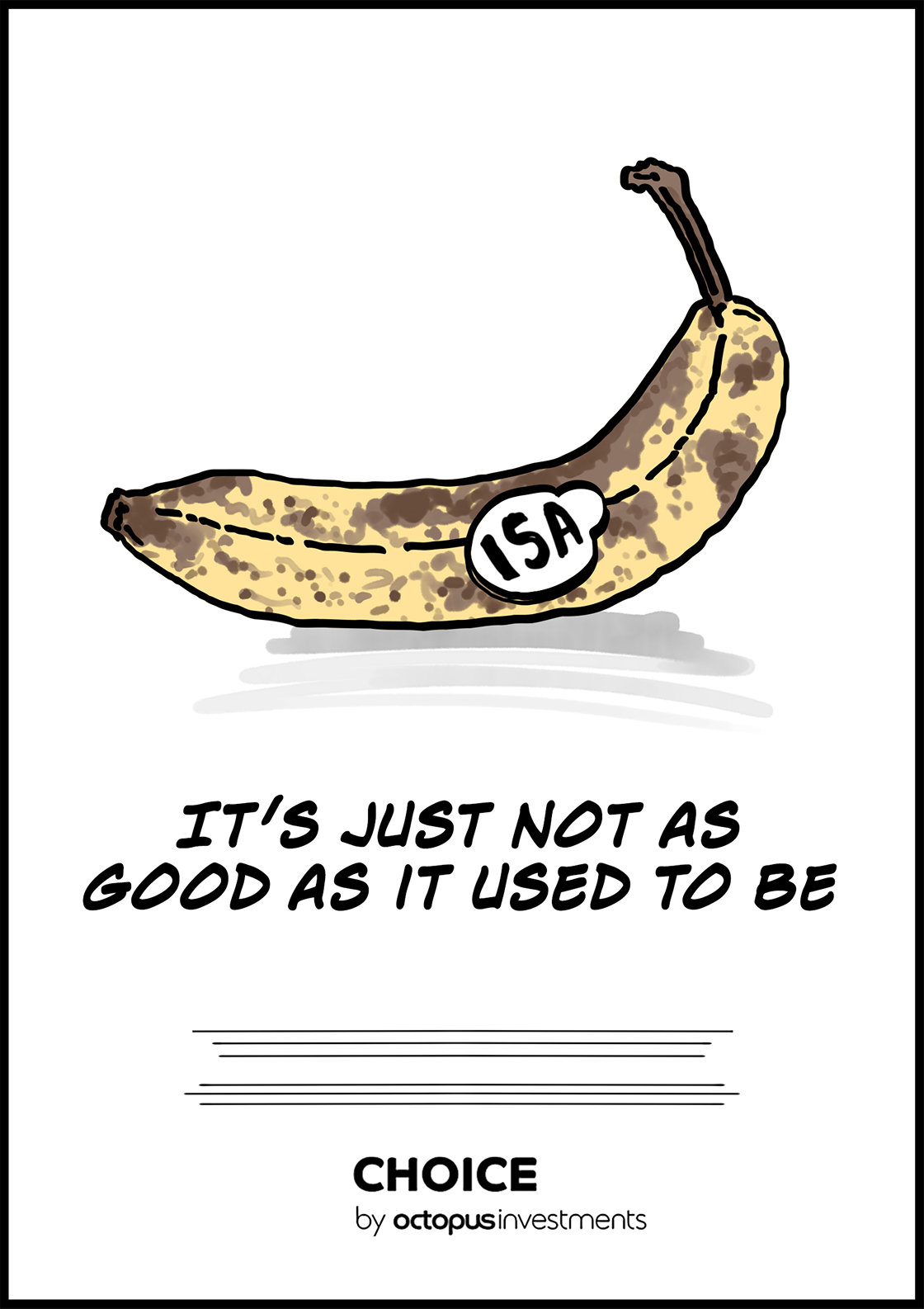 A cartoon of a banana with a label that says isa