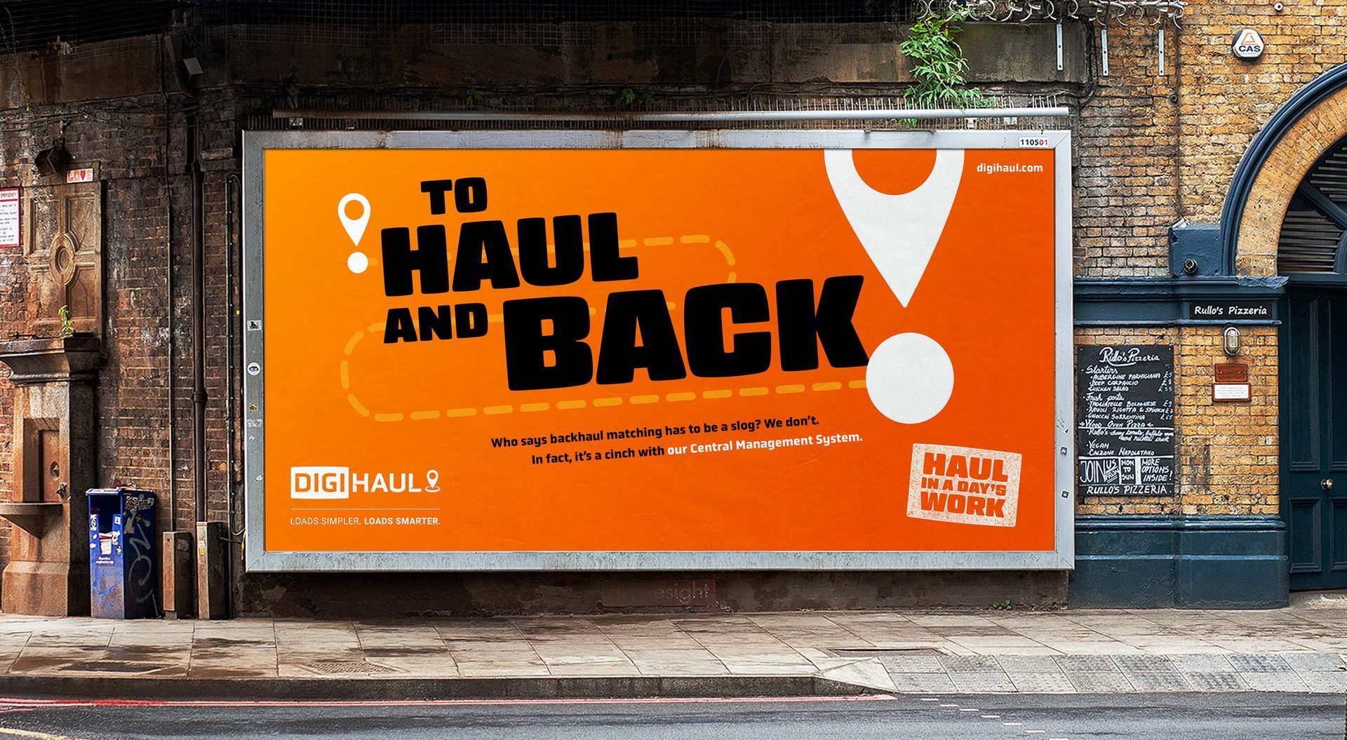 A billboard that says to haul and back on it