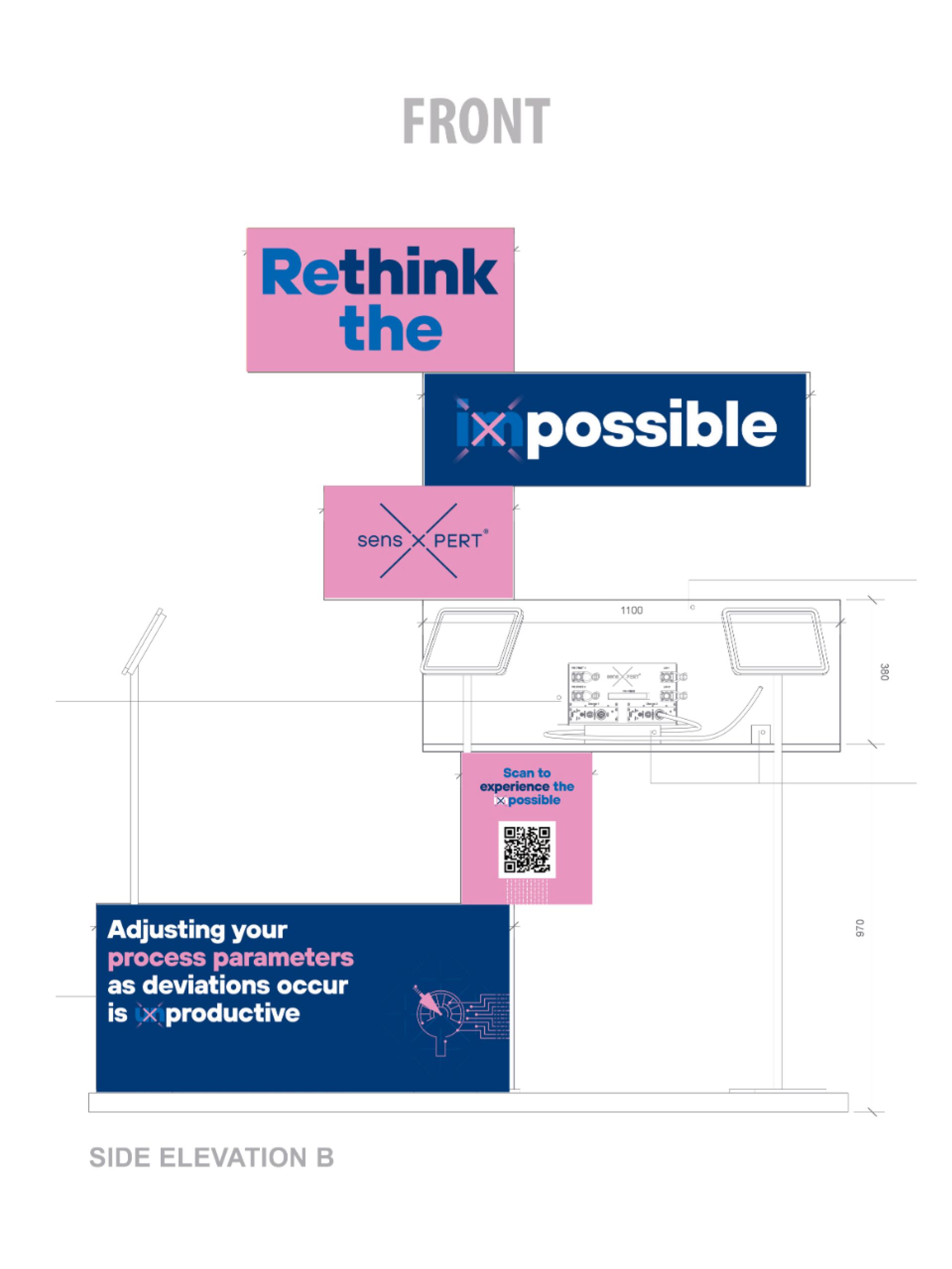 A marketing layout featuring the text