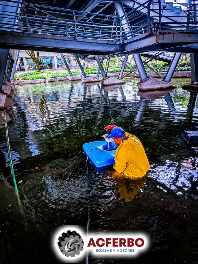 Instalación de bombas flotantes de aireación en lago - ACFERBO