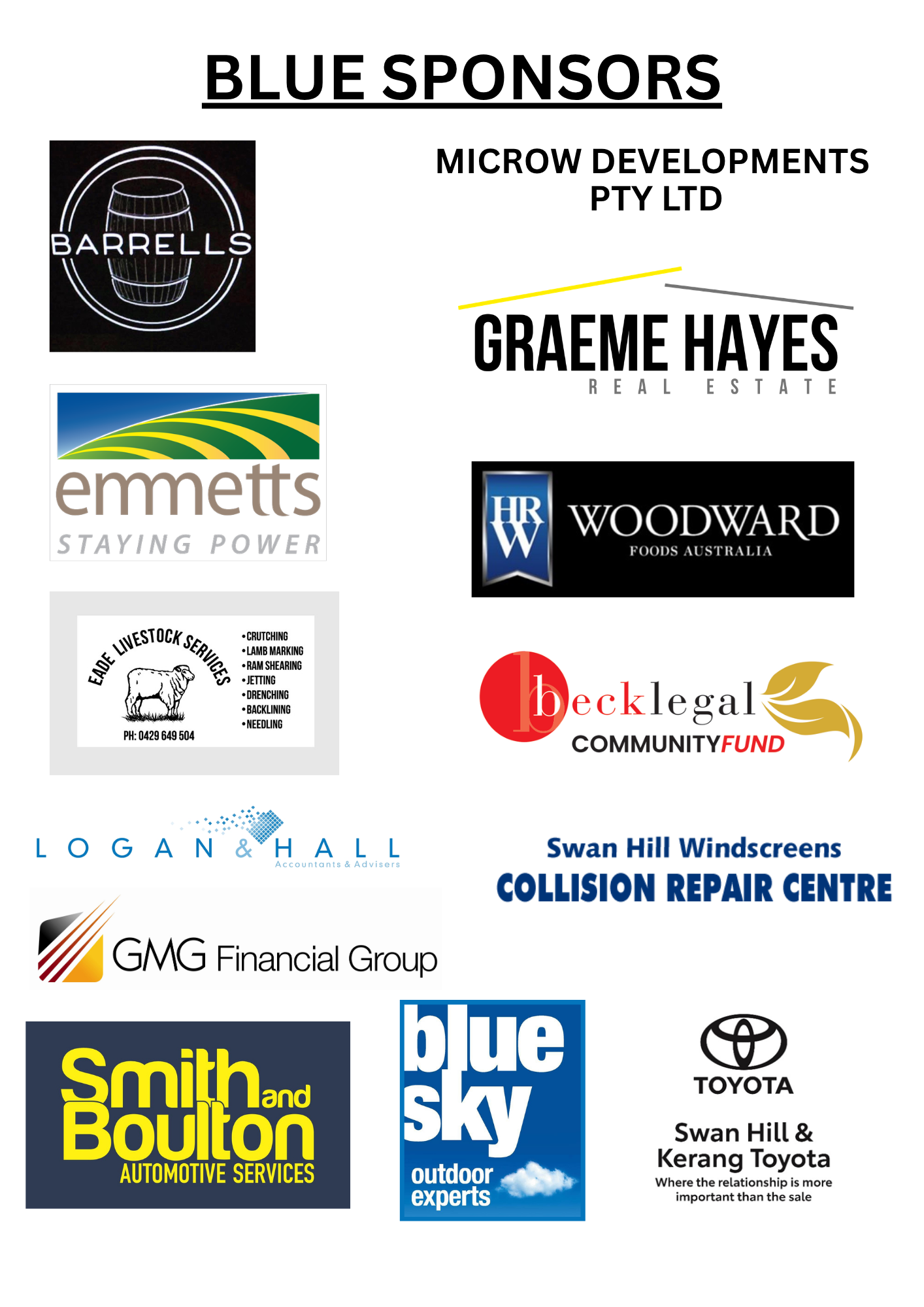 BLUE RIBBON SPONSORS