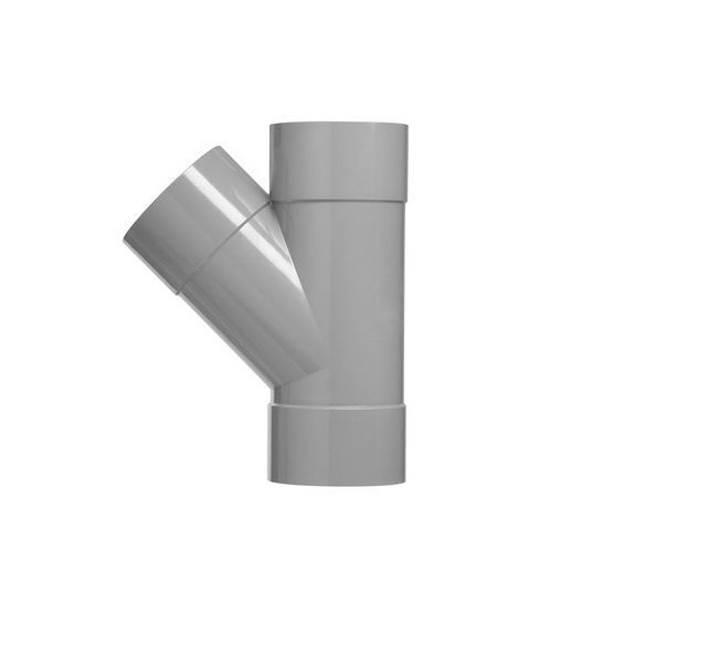PVC T stuk 75 mm 45° 3xL