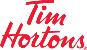 A tim hortons logo on a white background