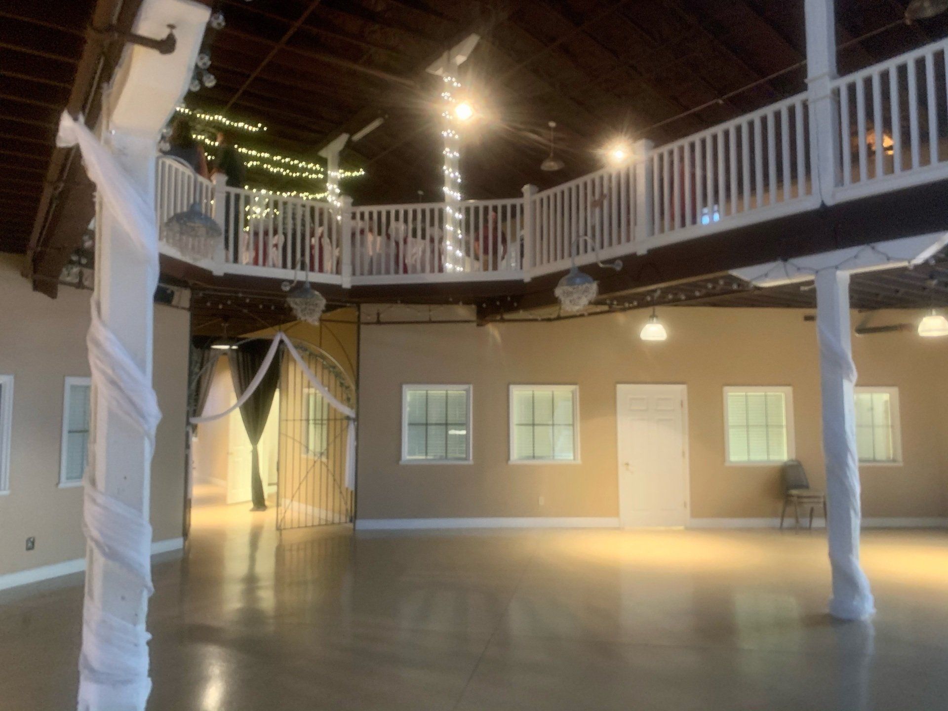 Wedding Reception on 2nd Floor with Atrium as Dance Floor