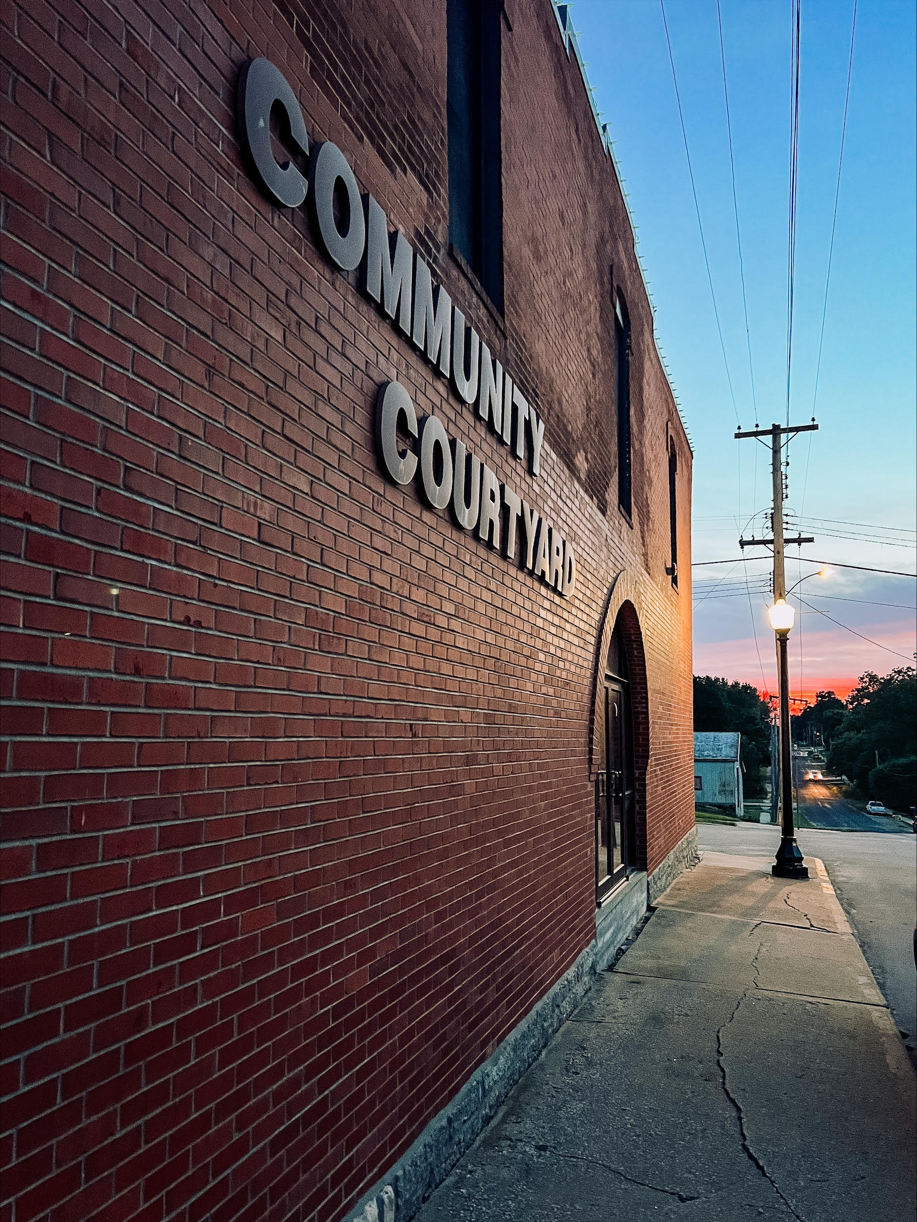 The Courtyard street view at sunset