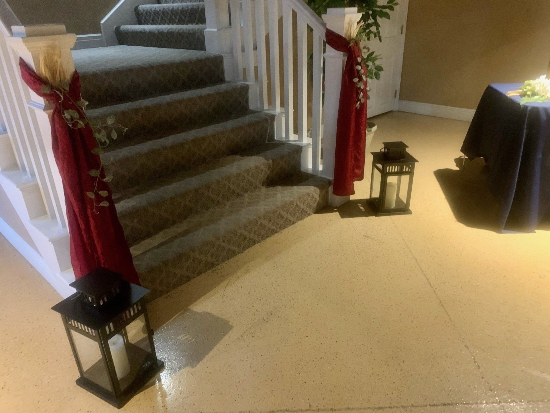 Decorated Staircase leading to 2nd Floor Reception Area