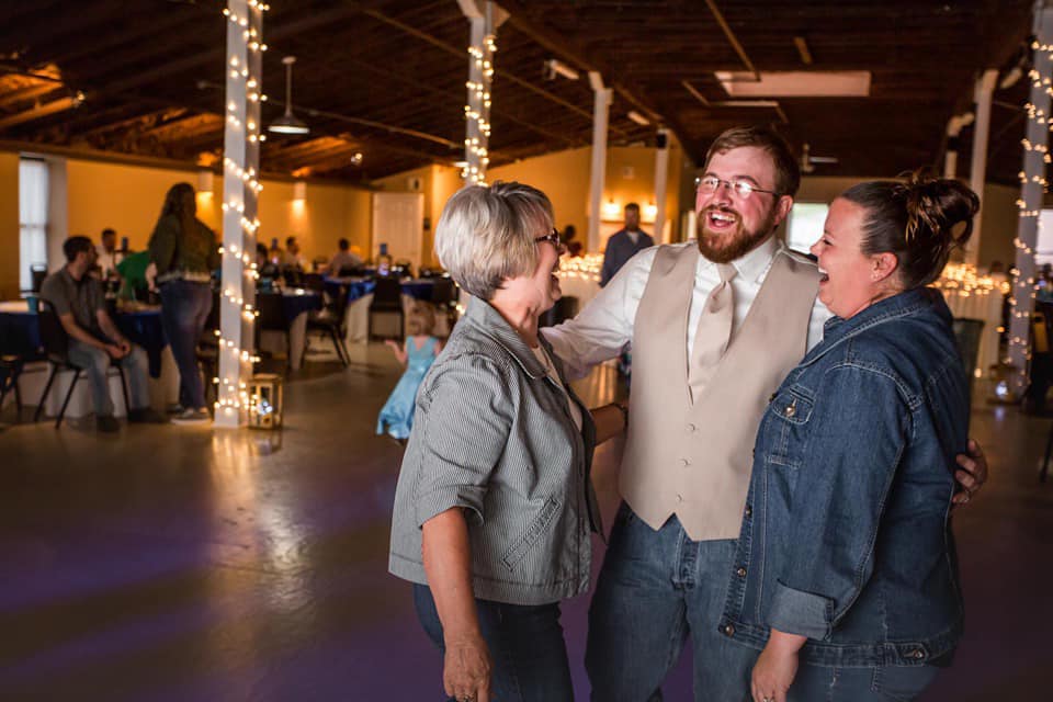Having fun at reception