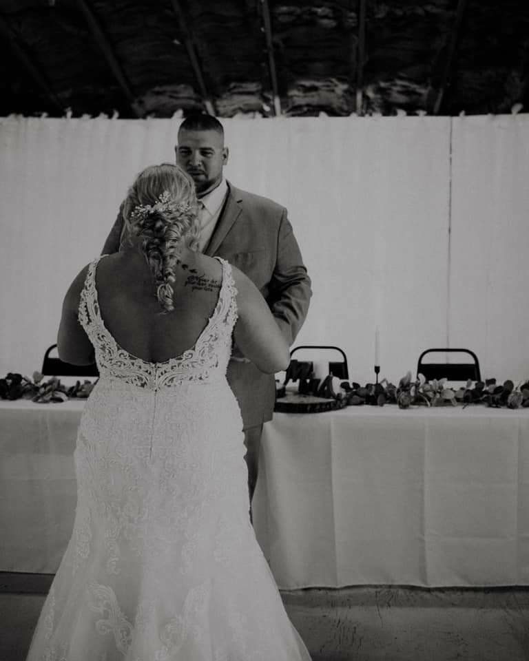 Black and White Bride and Groom