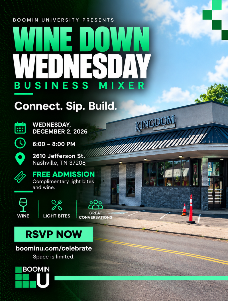 Wine Down Wednesday: Business Mixer flyer