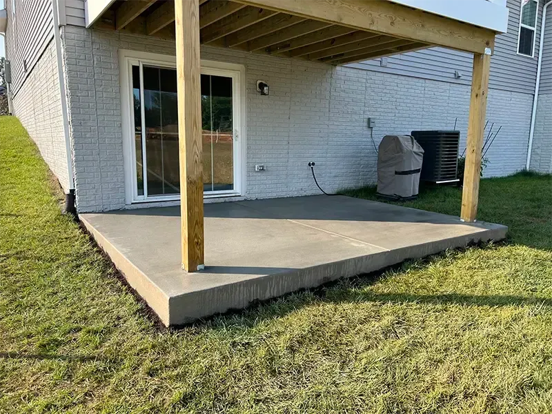 brushed concrete patio