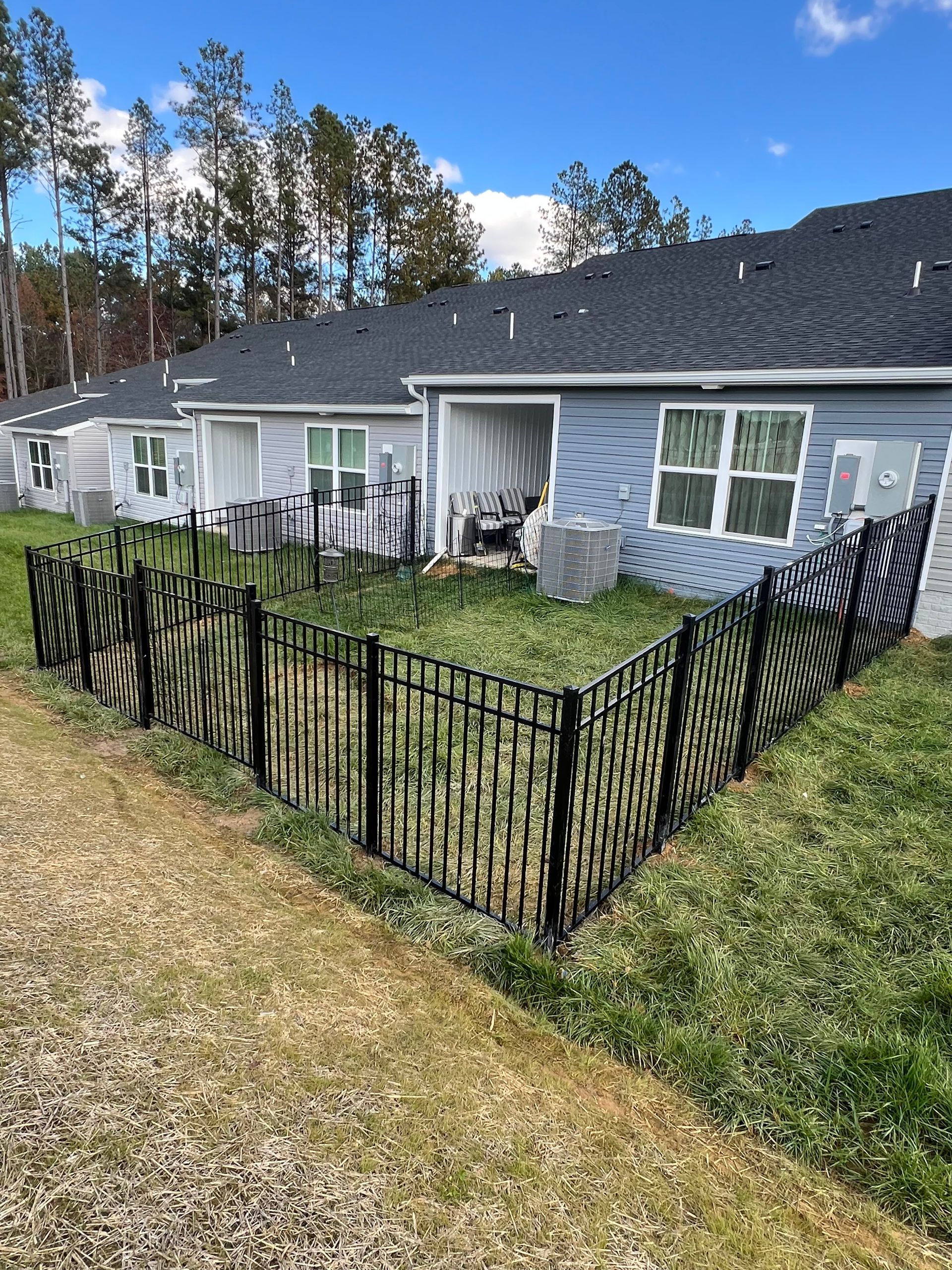 black aluminum fence