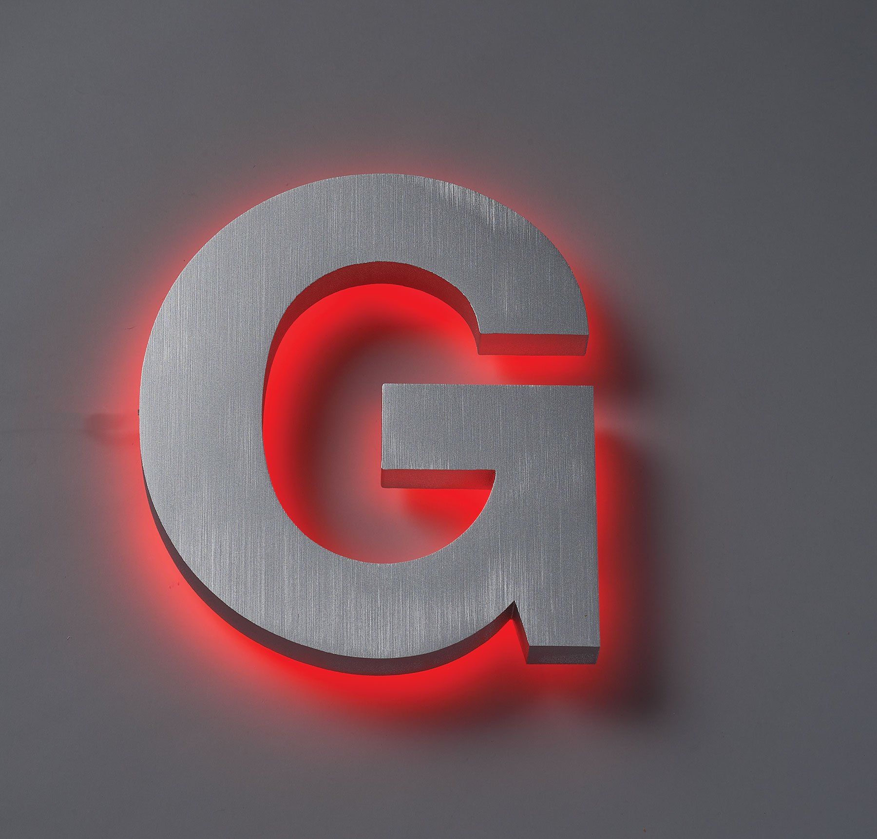 Cast Aluminum Halo Red LED Letter