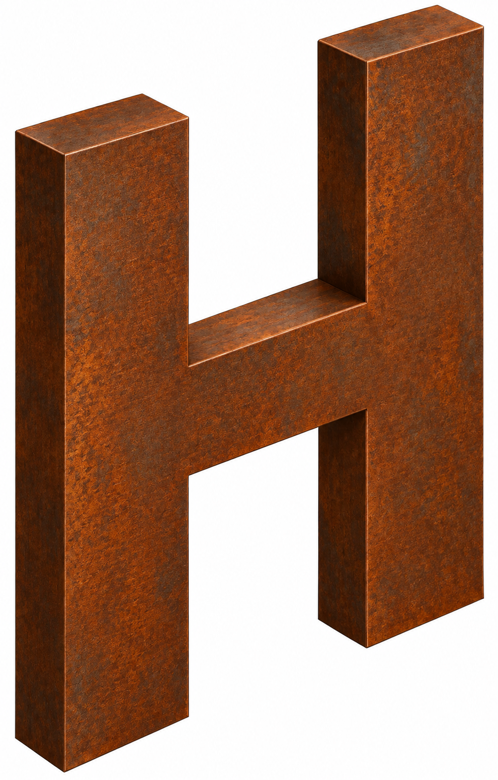 Plain Mount Cor-Ten Steel Letter