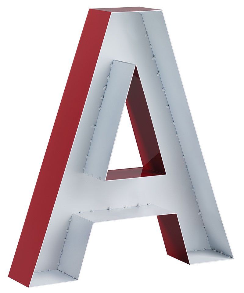 Painted Fabricated Aluminum Letters rear view